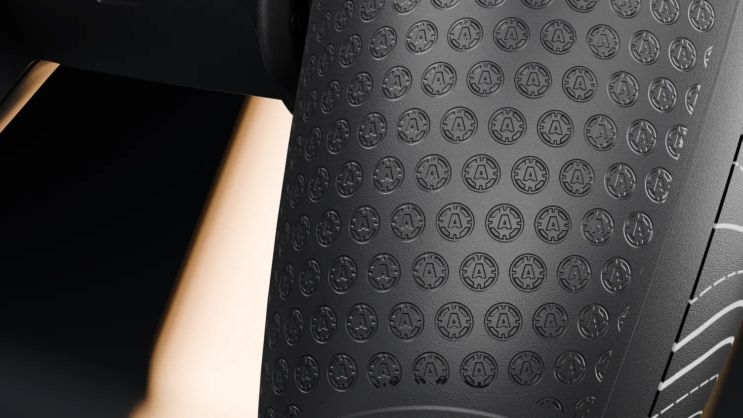 Grip covered in tiny AIM logos