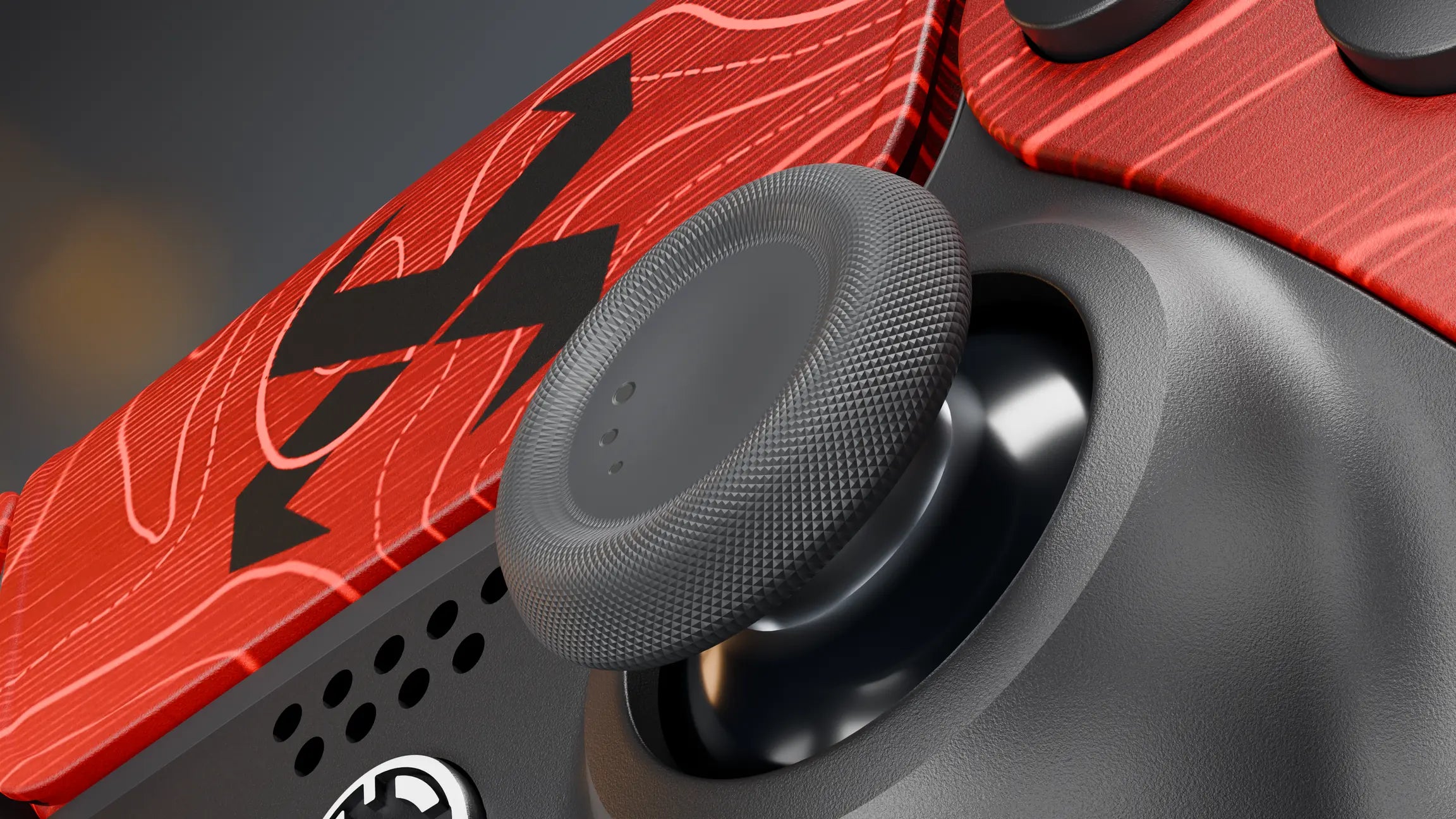 TMR thumbstick with a knurled rim