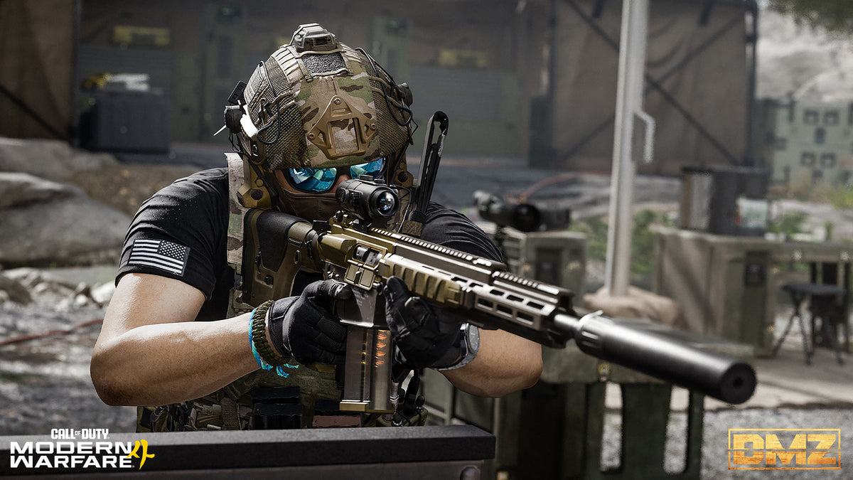 An Operator aims a scoped rifle at the Firing Range