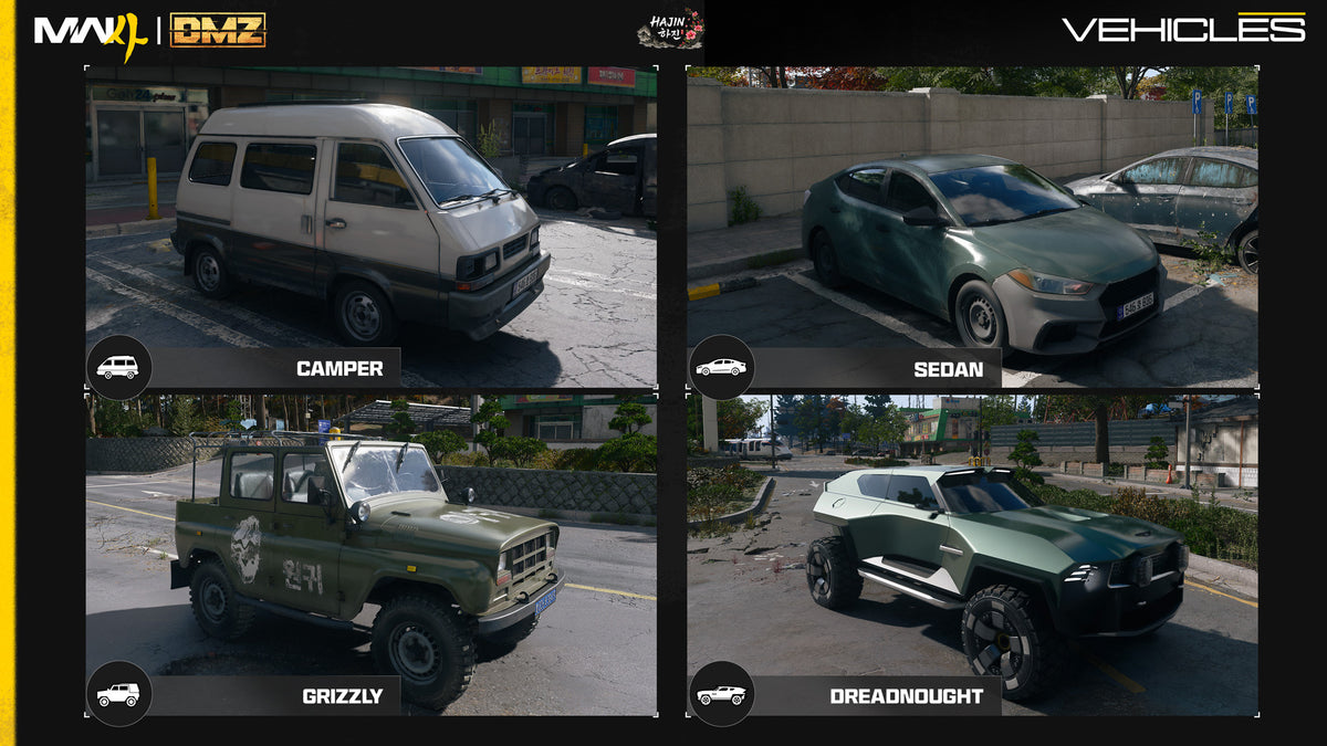 The Camper, Sedan, Grizzly and Dreadnought