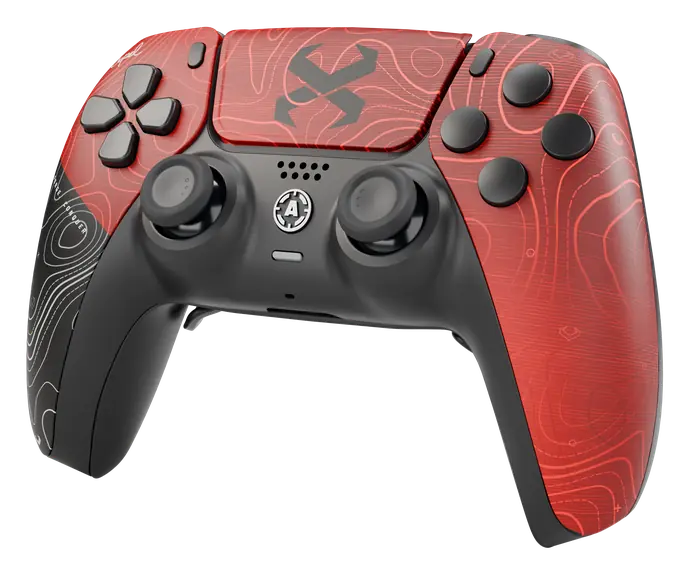 The PS5-style Pro+ from a three-quarter angle