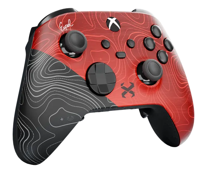 The Xbox-style Pro+ from a three-quarter angle