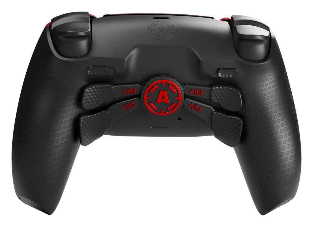 Back of the PS5 Pro+ with its four paddles numbered 1 to 4