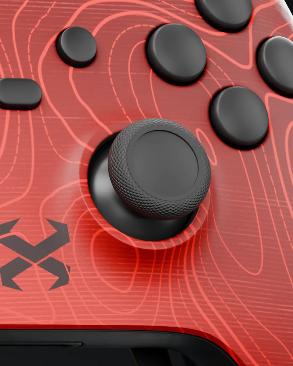 Right thumbstick among the face buttons on the Xbox edition