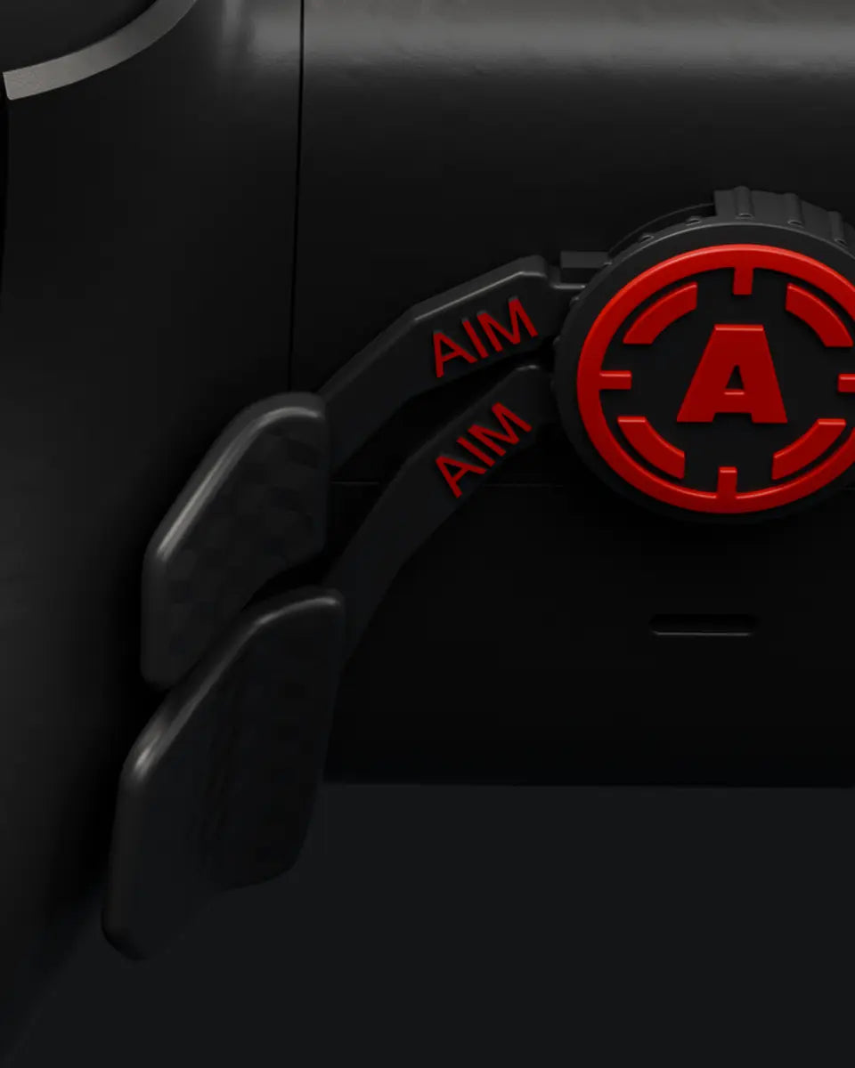 Back paddles beside the red AIM badge on the Xbox edition