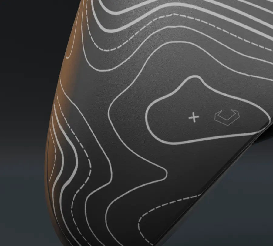 Black grip with white contour lines